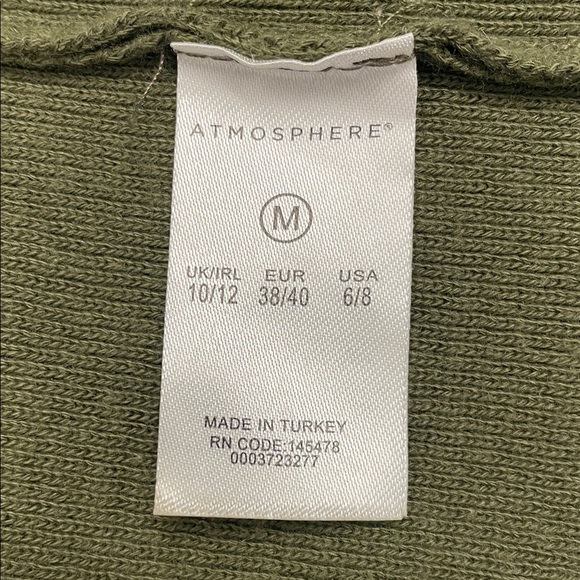 Olive Green Long Sleeveless Waterfall Open Knit Vest Sz M - Picture 8 of 14